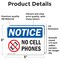 Signmission No Cell Phones, 5 in W x Rectangle, Vinyl Decal OS-2PACK-NS-D-35-L-16042 - alternate 2